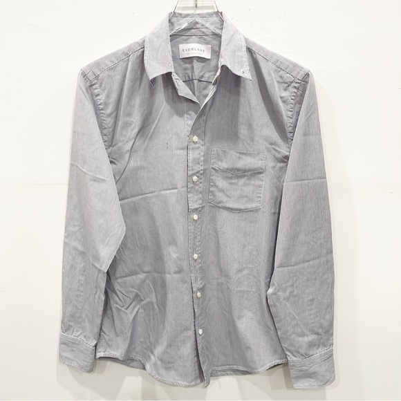 Everlane Micro Grid Long Sleeve Shirt Men’s Small On Pocket - Picture 1 of 8